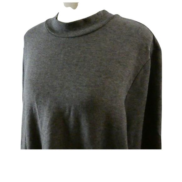 Pure Jill Women's 1X Tunic Blouse Gray Pockets Mock Neck NWT - Picture 3 of 5